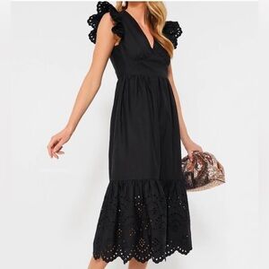Hyacinth House Eyelet Marshal Midi Dress